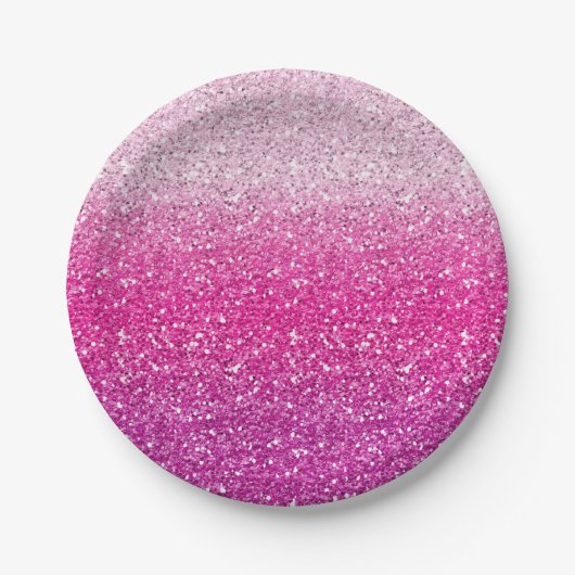 Glittery Pink Ombre Papieren Bordje (Voorkant)