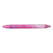 Glittery Pink Ombre Zwarte Inkt Pen (Voorkant)