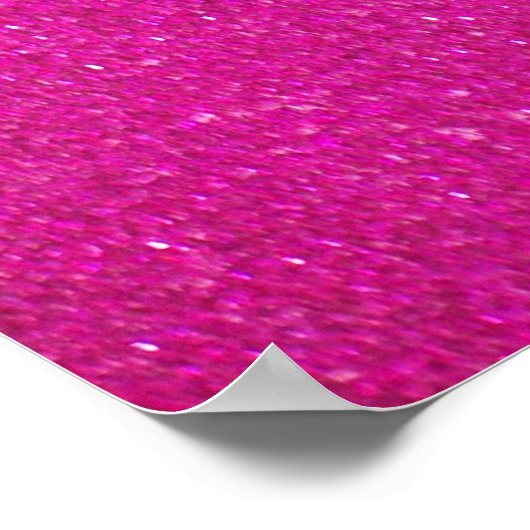 Glittery Pink Peacock Feather Poster (Hoek)