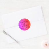 Glittery Pink Sparkle Custom Name 16th Verjaardag Ronde Sticker (Envelop)