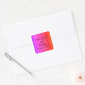 Glittery Pink Sparkle Custom Name 16th Verjaardag Vierkante Sticker (Envelop)