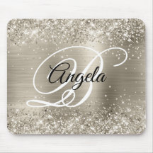 Glittery Platinum Brushed Folie Monogram
