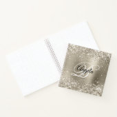 Glittery Platinum Brushed Folie Monogram Notitieboek (Binnen)