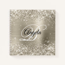 Glittery Platinum Brushed Folie Monogram