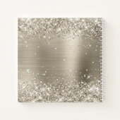 Glittery Platinum Brushed Folie Monogram Notitieboek (Achterkant)