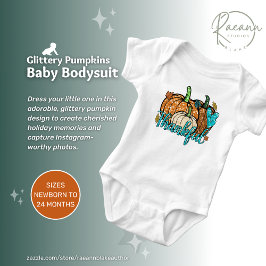 Glittery Pumpkins Baby Thanksgiving Bodysuit