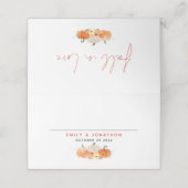 Glittery Pumpkins Herfst in Love Names Wedding Plaatskaartje (Buitenkant ongevouwen)