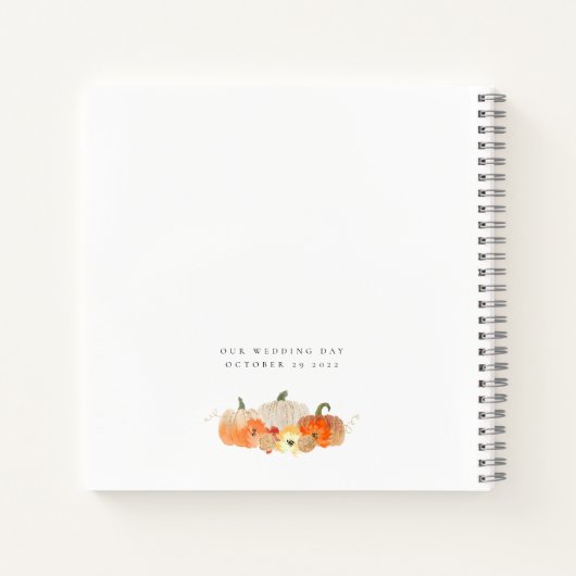 Glittery Pumpkins Wishes for Pas getrouwd Guest Bo Notitieboek (Achterkant)