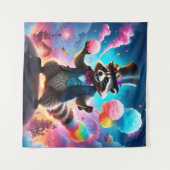 Glittery Raccoon en Dragon Carnival Wandkleed (Voorkant (horizontaal))