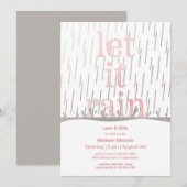 Glittery Rain Bridal Shower-uitnodiging Kaart (Voorkant / Achterkant)