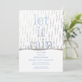 Glittery Rain Bridal Shower-uitnodiging Kaart (Staand voorkant)