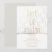 Glittery Rain Bridal Shower-uitnodiging Kaart (Voorkant / Achterkant)