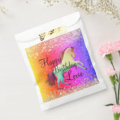 Glittery Rainbow Eenhoorn Verjaardag gepersonalise Bedankzakje (Gezegeld)