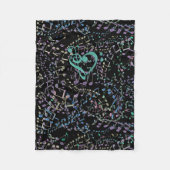 Glittery Rainbow Musical Notes Music Lover Throw Fleece Deken (Voorkant)