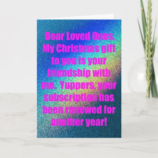 Glittery Rainbow Snarky Christmas Card Feestdagen Kaart (Voorkant)