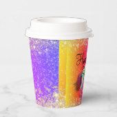 Glittery Rainbow Unicorn Birthday Papieren Bekers (Rechts)