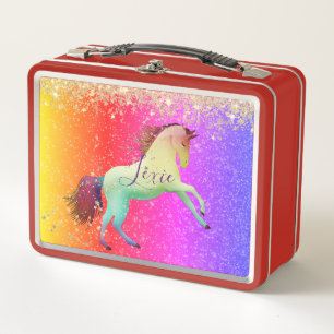 Glittery Rainbow Unicorn gepersonaliseerd