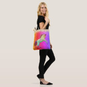 Glittery Rainbow Unicorn gepersonaliseerd Tote Bag (Op model)