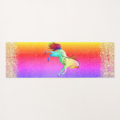 Glittery Rainbow Unicorn gepersonaliseerd Yogamat (Achterkant (horizontaal))