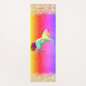 Glittery Rainbow Unicorn gepersonaliseerd Yogamat (Voorkant)