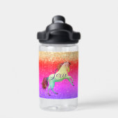 Glittery Rainbow Unicorn Waterfles (Achterkant)