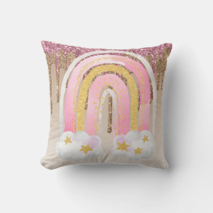 Glittery RAINBOWS, Glittery GIRLY Bedroom decor, s Kussen
