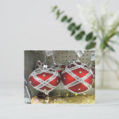 Glittery Red Bulbs Briefkaart (Staand voorkant)