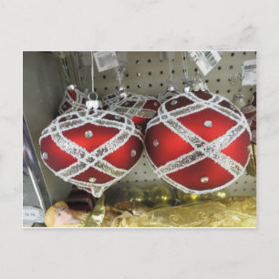 Glittery Red Bulbs Briefkaart