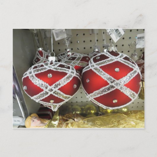 Glittery Red Bulbs Briefkaart (Voorkant)