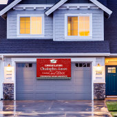 Glittery Red en Silver Afstuderen Spandoek