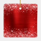 Glittery Red Folie 30th Birthday Keramisch Ornament (Achterkant)