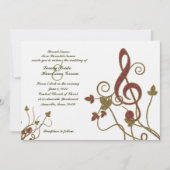 Glittery Red Gold White Music Weddenschap Kaart (Voorkant)