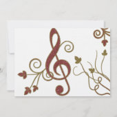 Glittery Red Gold White Music Weddenschap Kaart (Achterkant)