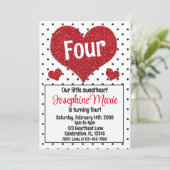 Glittery Red Heart, liefje Elke dag Kaart (Staand voorkant)