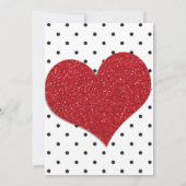Glittery Red Heart, liefje Elke dag Kaart (Achterkant)