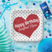 Glittery Red Heart, liefje Elke dag Papieren Bordje (Feest)