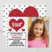 Glittery Red Heart Lieverd elke dag van de avond Kaart (Voorkant / Achterkant)