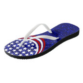 Glittery Red White and Blue Stars Stripes Teenslippers (Schuin)