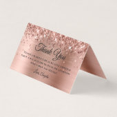 Glittery Roos Gold 60e verjaardag - Hartelijk dank Kaart (Voorkant)