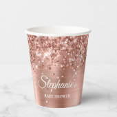 Glittery Roos Gold Baby shower Papieren Bekers (Voorkant)