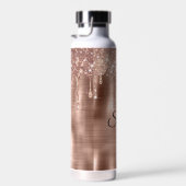 Glittery Roos Gold Drips Twee Naam Plaats Kaarten Waterfles (Rechts)