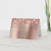 Glittery Roos Gold Elegant 60th Birthday Bedankkaart (Achterkant)