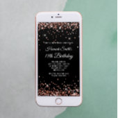 Glittery Roos Gold en Black 18th Birthday Kaart