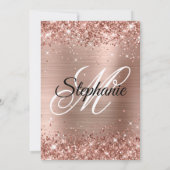 Glittery Roos Gold Fancy Monogram 21ste verjaardag Kaart (Achterkant)