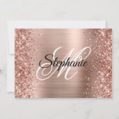 Glittery Roos Gold Fancy Monogram 30e verjaardag Kaart (Achterkant)