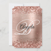 Glittery Roos Gold Fancy Monogram 30e verjaardag Kaart (Achterkant)