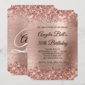 Glittery Roos Gold Fancy Monogram 30e verjaardag Kaart (Voorkant / Achterkant)