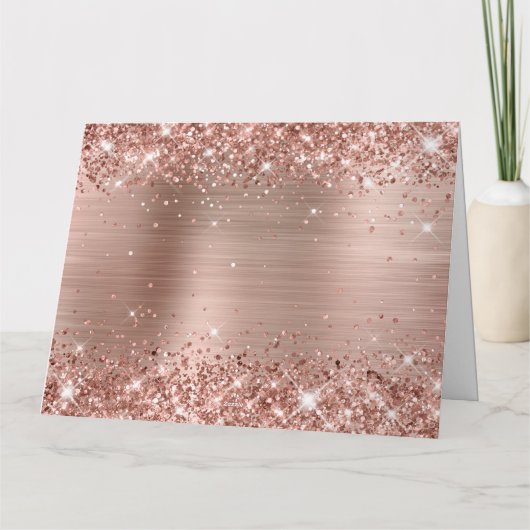 Glittery Roos Gold Feliz Cumpleaños Group Kaart (Achterkant)