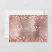 Glittery Roos Gold Foil 21st Birthday Bedankkaart (Voorkant)