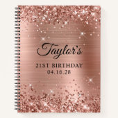 Glittery Roos Gold Foil 21st Birthday Notitieboek (Voorkant)